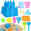 FUSPWEAO Beach Toys Sand Toys for Kids, Sand Castle Toys for Beach with Sand Castle Bucket, Sand Molds, Shovel and Rake, Sand Ca