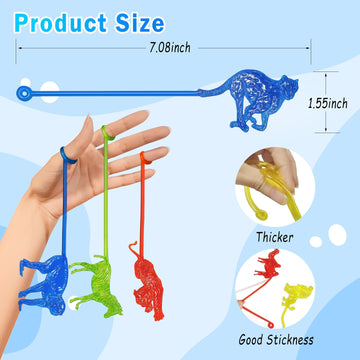 36Pcs Sticky Hands Bulk Forest Animal Party Favors For Kids Stretchy Sticky Hand Fidget Toys Goodie Bag Stuffers Treasure Box Toys For Classroom Prizes Birthday Party Supplies Easter Basket Stuffers
