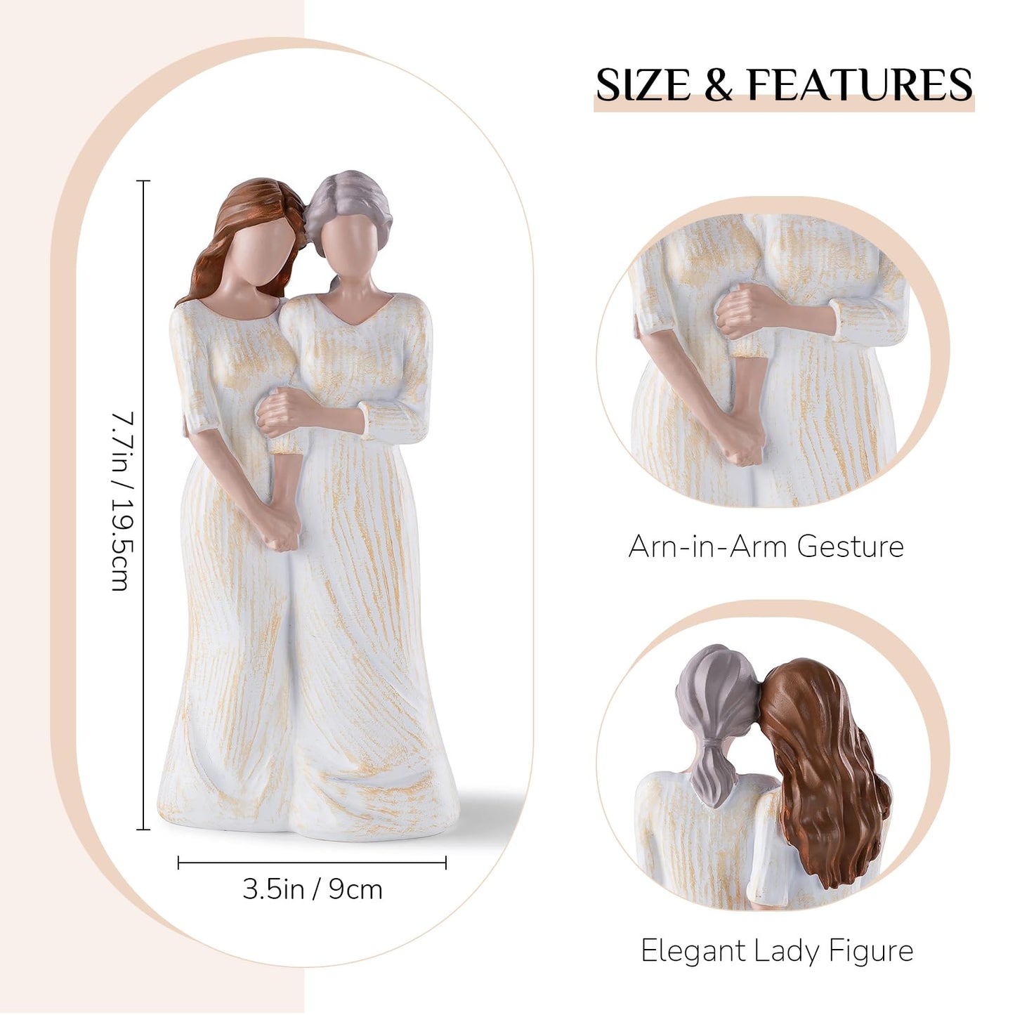 Storieme Mom Birthday Gifts From Daughter: Unique Moms Gift For Mothers Day Christmas Mother Of The Bride Gifts Mother Daughter Figurines Statue