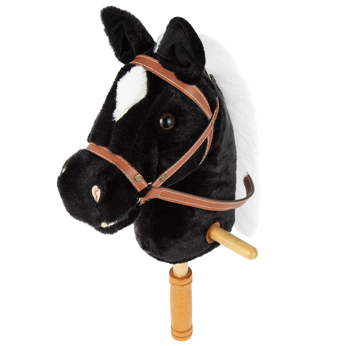 Stick Hobby Horse Riding Toy, Plush Stick Horse For Toddlers Ages 3+, Horses Ride On Toy Fun Pretend Play With Wooden Wheels And