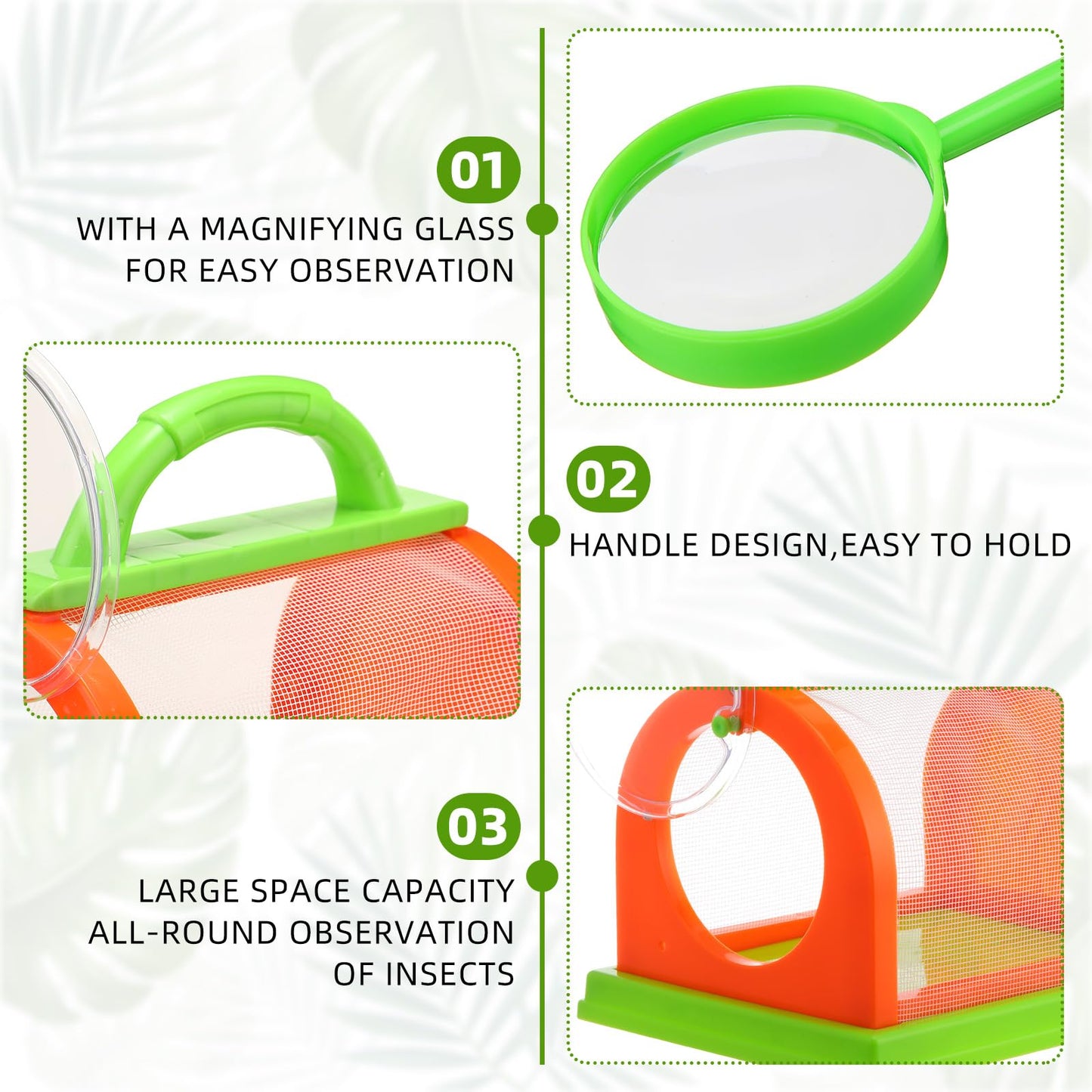 Vercanmonth 5 Pcs Bug Catcher For Kids Bug Catcher Kit Outdoor Toy Gift With Bug Collector Insect Viewer Butterfly Net Magnifyin