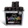 Loddie Doddie- 20Ct Bucket Of Sidewalk Chalk- Onyx Black- Long Lasting Non-Toxic Jumbo Sticks- Reusable Bucket For Hours Of Fun