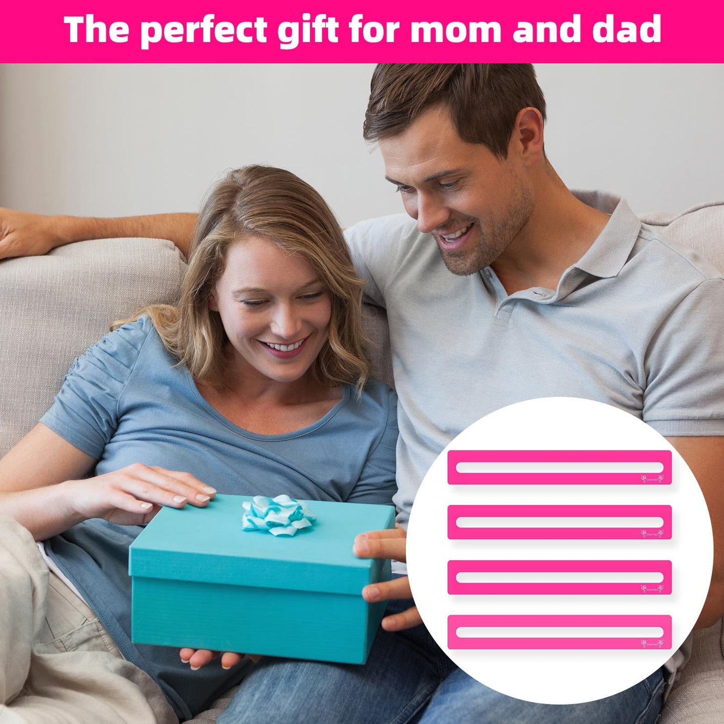 BOXOB 4pcs Mahjong Line Finder Good Luck Mahjong Card Line Guide Rules Reader Helper Mah Jongg Accessories Gifts for Players (Rose Red)