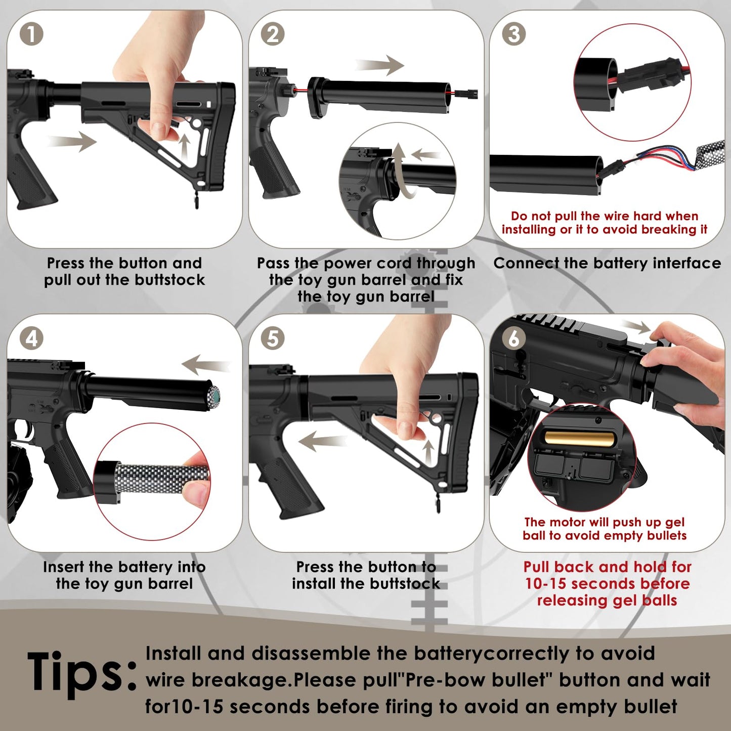 Electric Gel Toys New M4A1,Semi & Full Automatic Mode Splat-Blaster with FPS 280 and 100 Feet for Outdoor Team Game,Ages 14+,Bla
