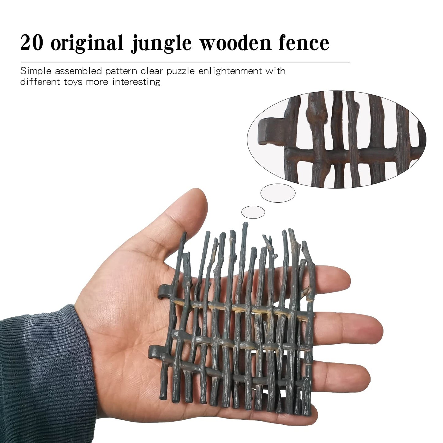 20Pcs Corral Fence Toy Accessories Panel Set Farm Corral Fence With Gate Horse Paddock Barn Farm Animals For Toddlers Kids Presc