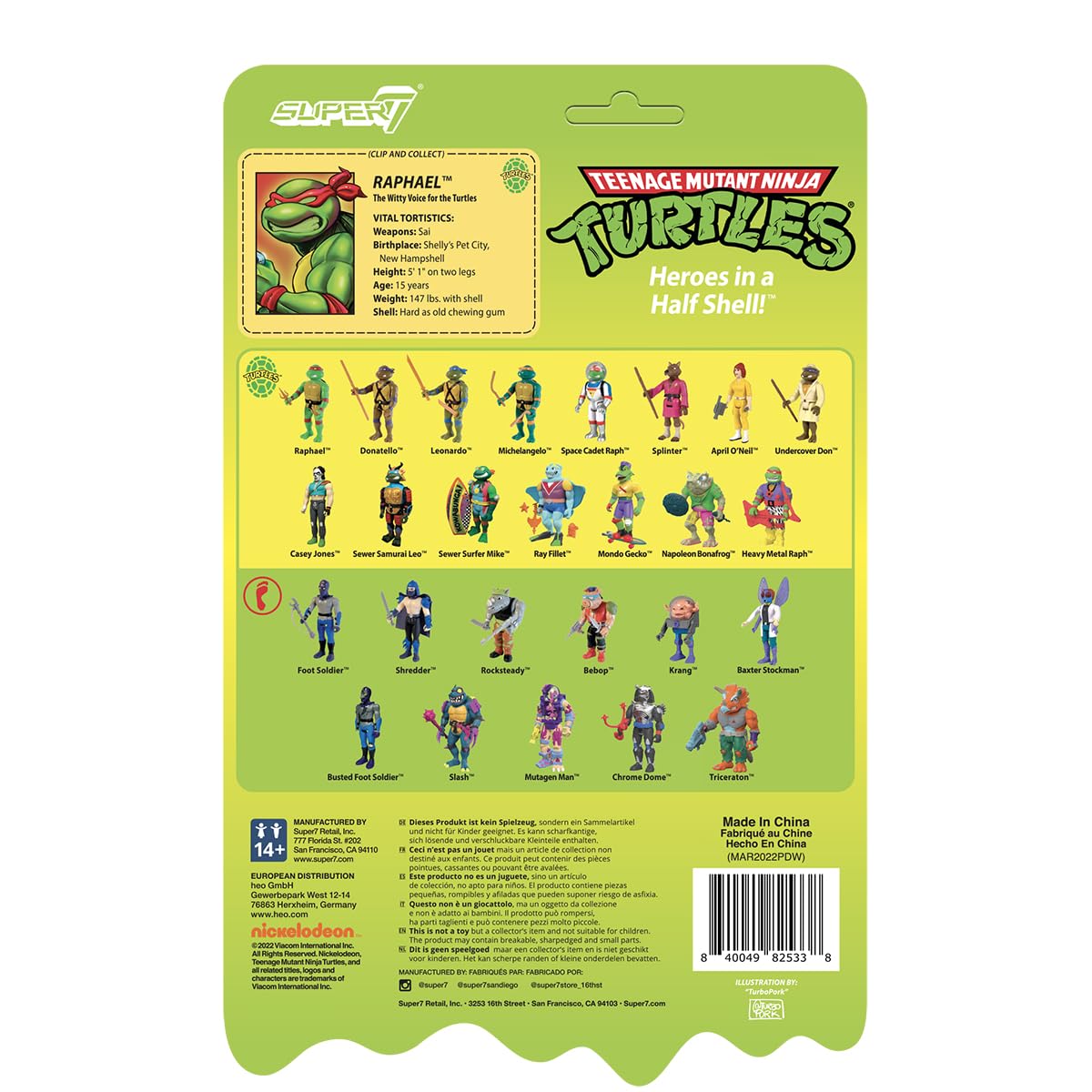 Super7 Teenage Mutant Ninja Turtles Reaction - Raphael (Mutagen Ooze) Action Figure