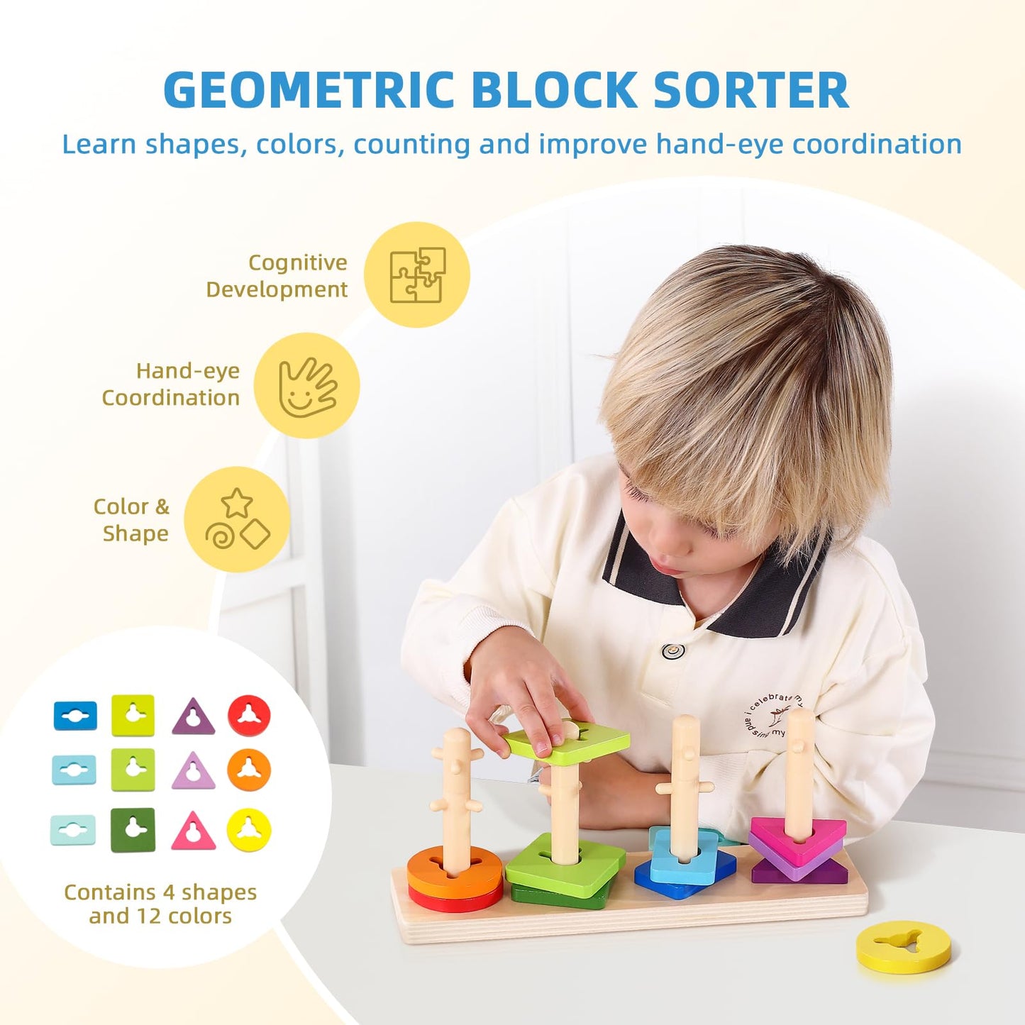 Oook Montessori Toys For 2 Year Old, 7 In 1 Early Educationa Toys With Busy Book, Matching Eggs, Stacking Toys, Abacus For Kids