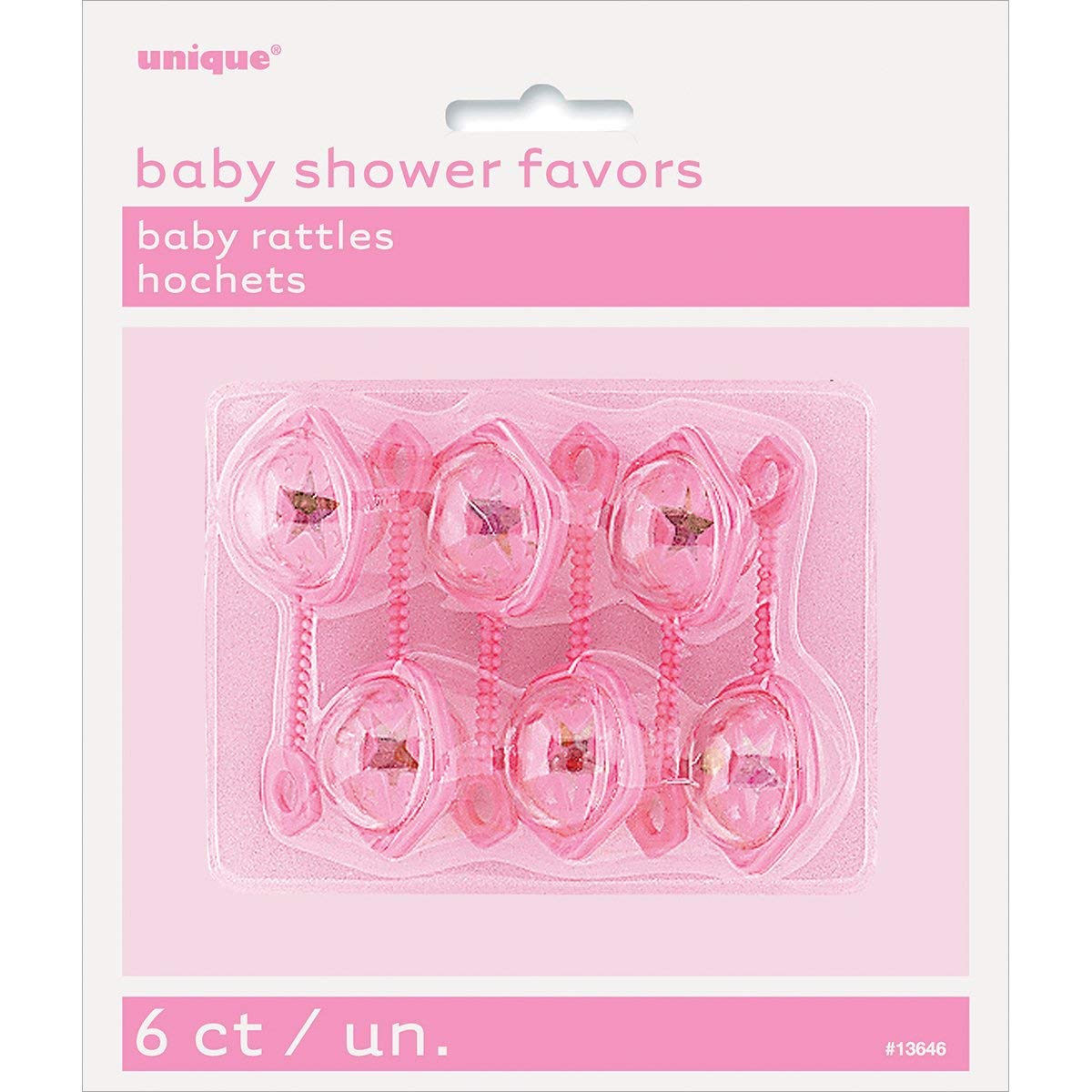 Adorable Pink Baby Rattles (6Cm) 6 Count - Party Favors For Baby Showers & Celebrations