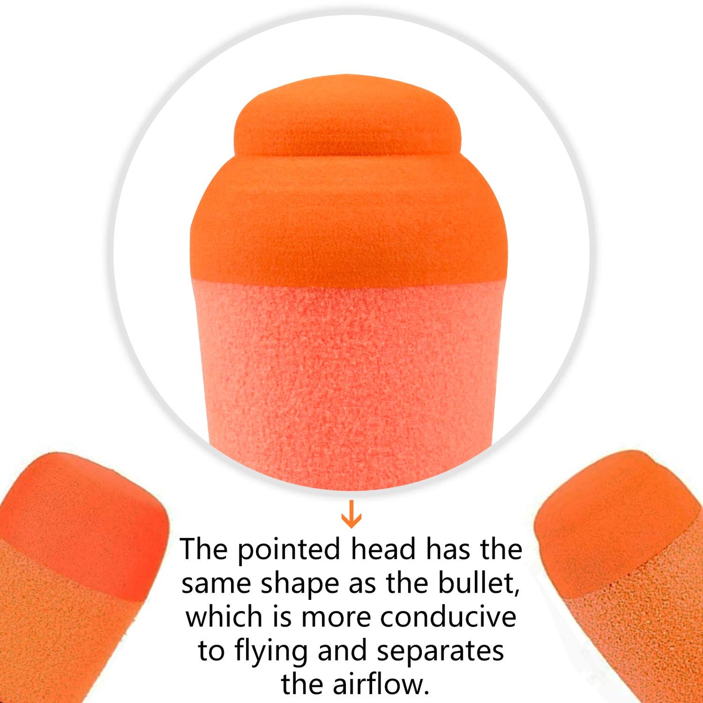 Ruibytree 6 Packs Mega Missile Refill for Nerf N-Strike advanced Series Compatible Darts Mega Missile Refill project pieces Foam Rockets for Nerf Party (Orange)