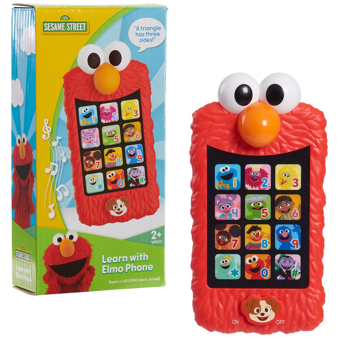 SESAME STREET Elmo Pretend Play Phone - Multi-color Learning Toy for Kids Ages 2+ - Educational Fun by Just Play, 3.25 x 1.5 x 6.25