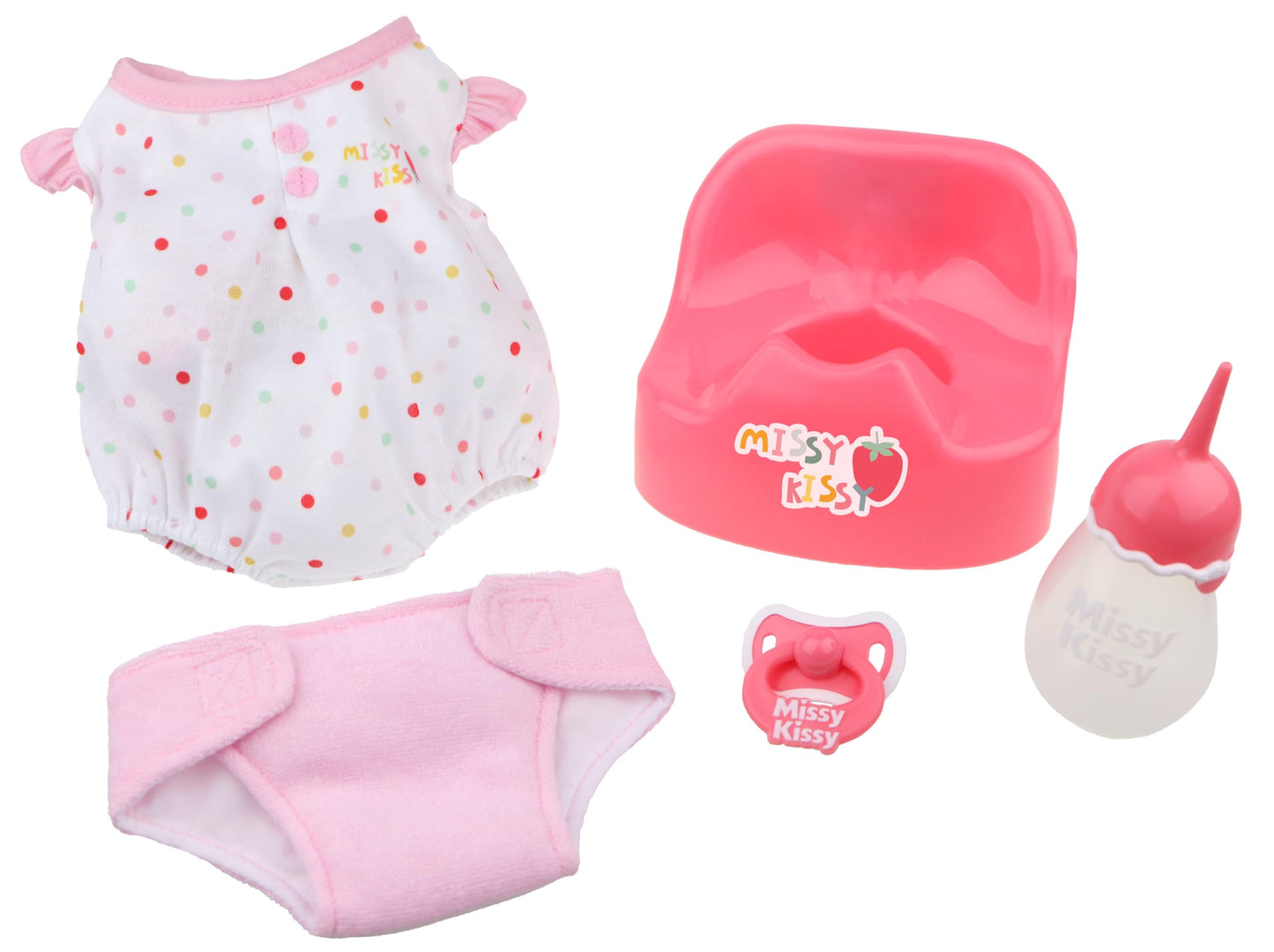 JC Toys Missy Kissy Kiss & Care Nursery | Drink & Wet Interactive Doll Gift Set