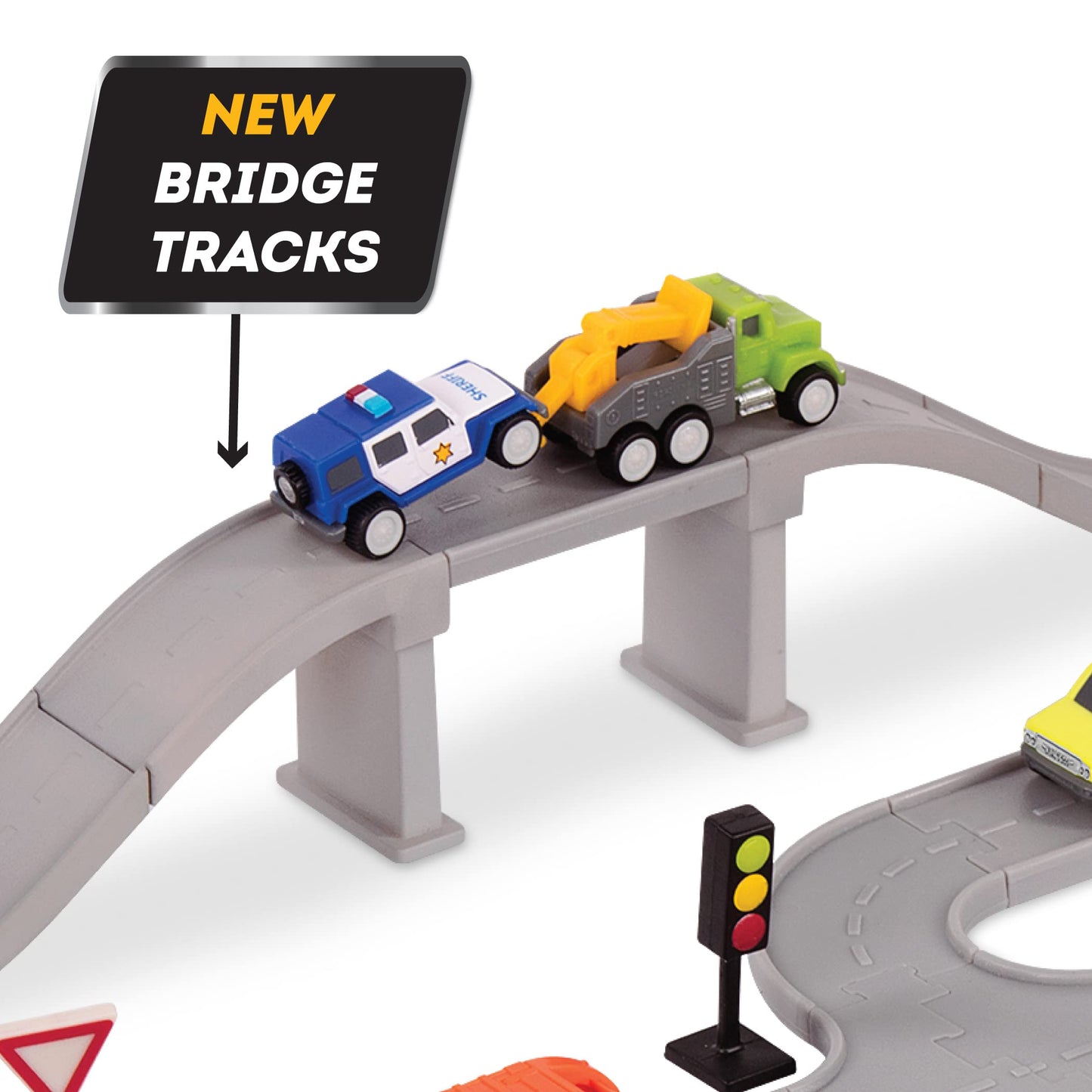 Driven By Battat Wh1078Z Series Multipack (6 Pack Safe & Clean City Crew Pocket Playset – 57Pc Set With Work Vehicles, Tracks, And Road Signs – Toys For Kids Aged 3 And Up, Multicoloured