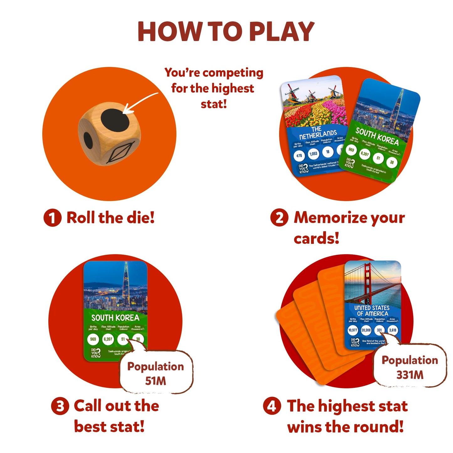 Skillmatics Trump Card Game - Rank Up Countries, Memory Game, Perfect for Boys, Girls, Kids, and Families Who Love Board Games,
