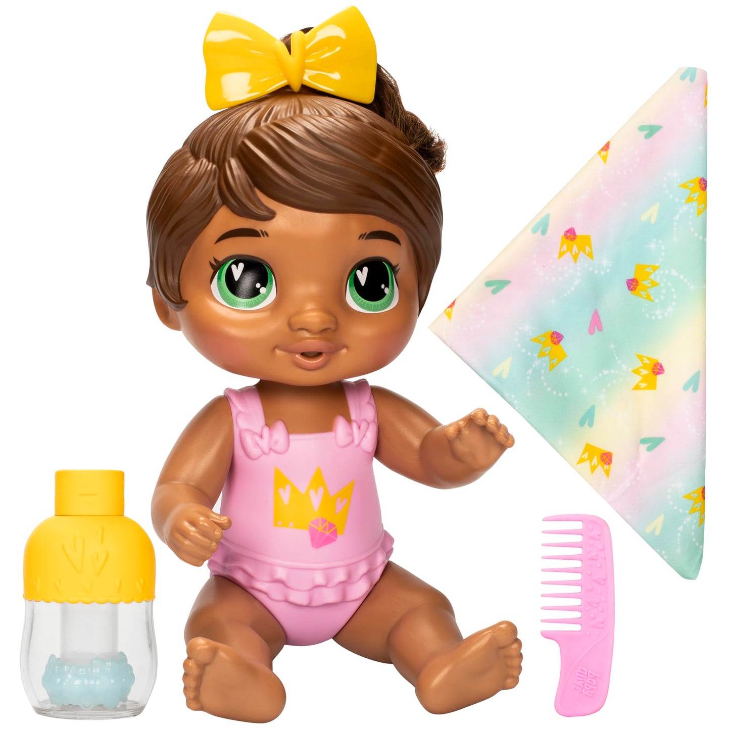 Baby Alive Shampoo Snuggle Sophia Sparkle Brown Hair 11 Inch Water Baby Doll Playset, Toys For 3 Year Old Girls & Boys & Up