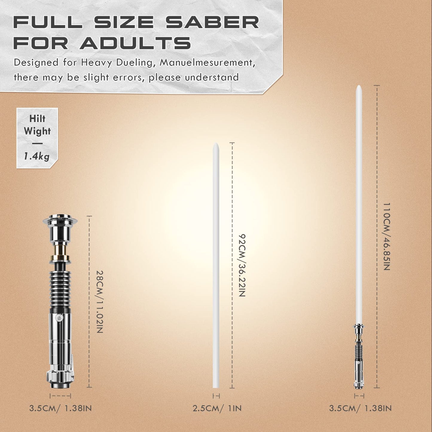 DAMIENSABER RGB3.0 Light Saber - 16 Sound Fonts, Rechargeable Metal Hilt, Medium Size, Color Changing, Model N0.016, for Dueling