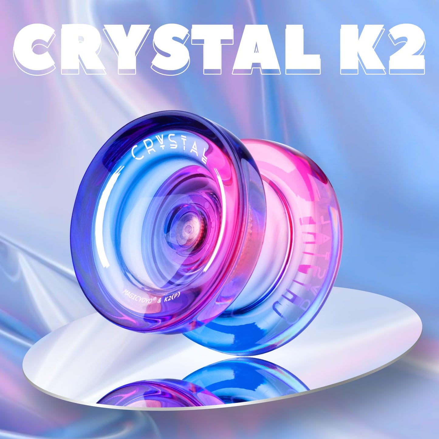 Magicyoyo K2 Responsive Yoyo For Kids Beginners Yo-Yo With 2 Yoyo Gloves, 2 Yoyo Bags, 12 Yoyo Strings (Crystal Green+Crystal Purple Pink)