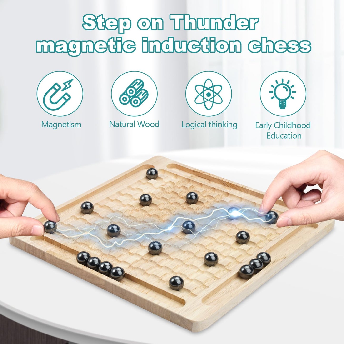 Magnet Game,Magnetic Chess Game,Table Top Magnetic Chess Fun Family Games For Kids And Adults,Magnetic Rocks Game Puzzle Toy Fam