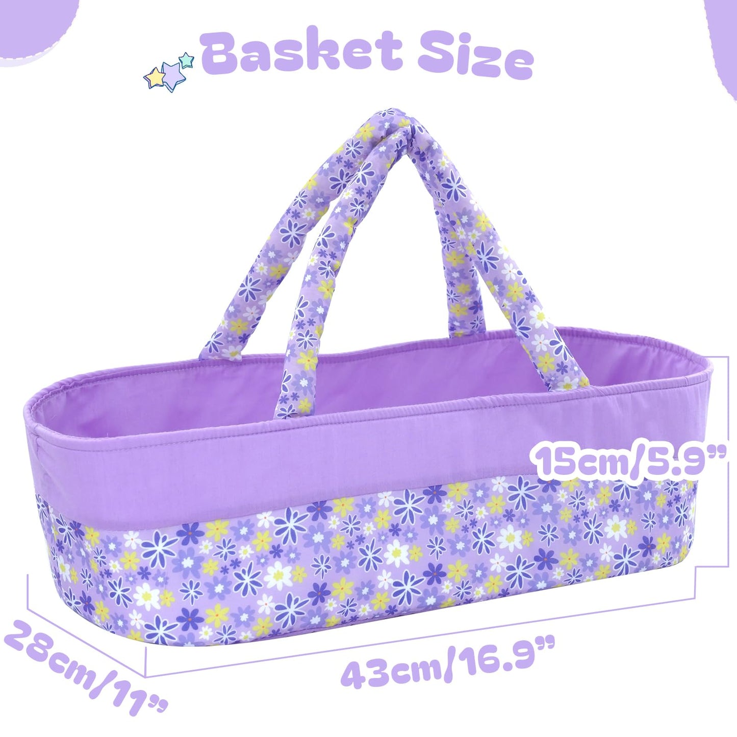 Babeside 8 Pcs Reborn Baby Doll Clothes With Bassinet For 17-22 Inch Baby Dolls, Baby Doll Clothes Outfit Accessories Fit Newborn Baby Doll Girl