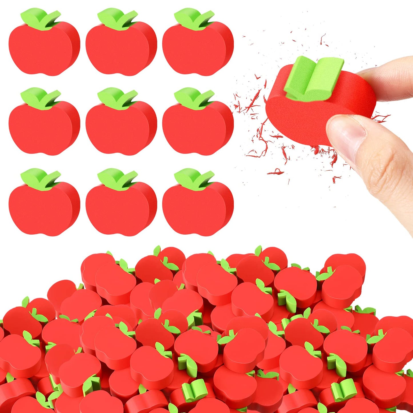 60pcs Mini Apple Erasers for Kids Bulk Classroom Welcome Back to School Gifts Classroom Counting Math Manipulatives Teacher Supp