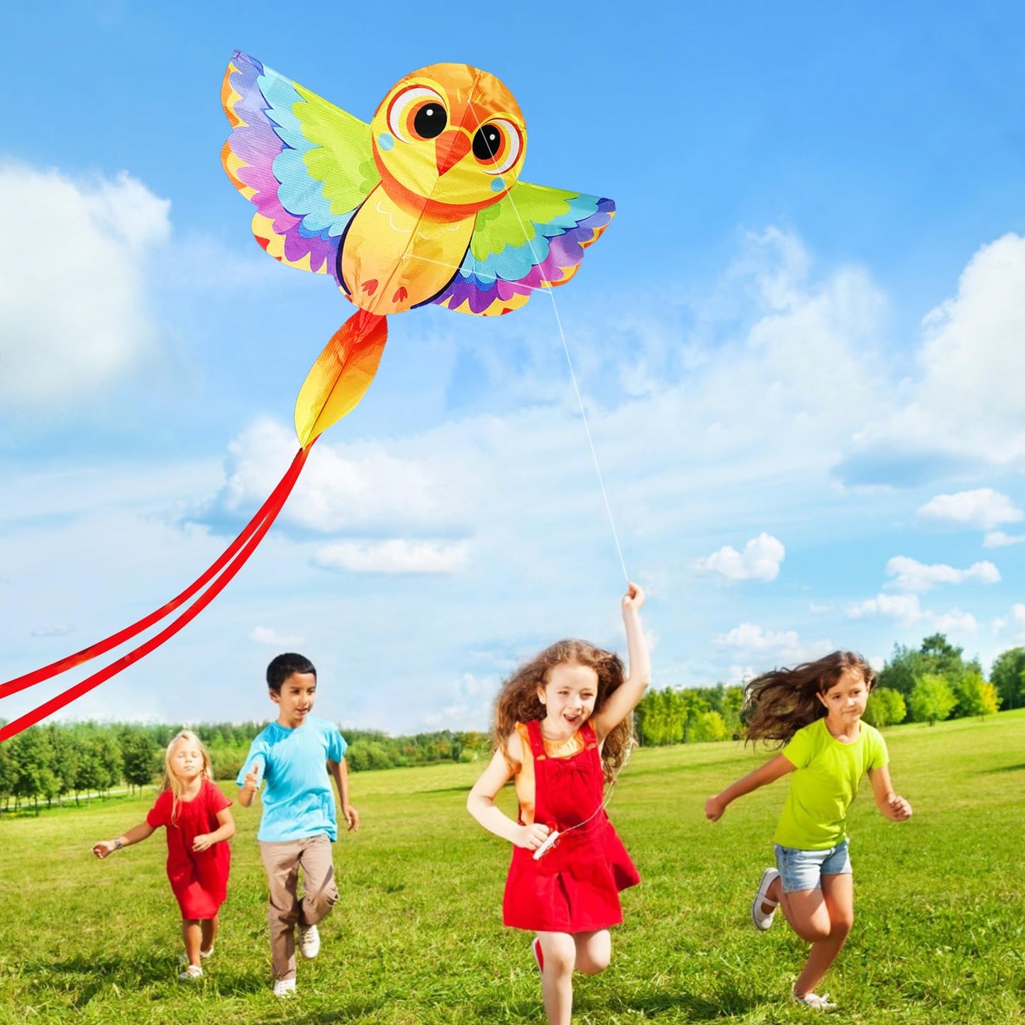Hengda Kite 3 Pack Of Kites,Bird And Dog And Duck Kite,For Kids Beginners And Adults Cute Design High Definition Printing Easy T