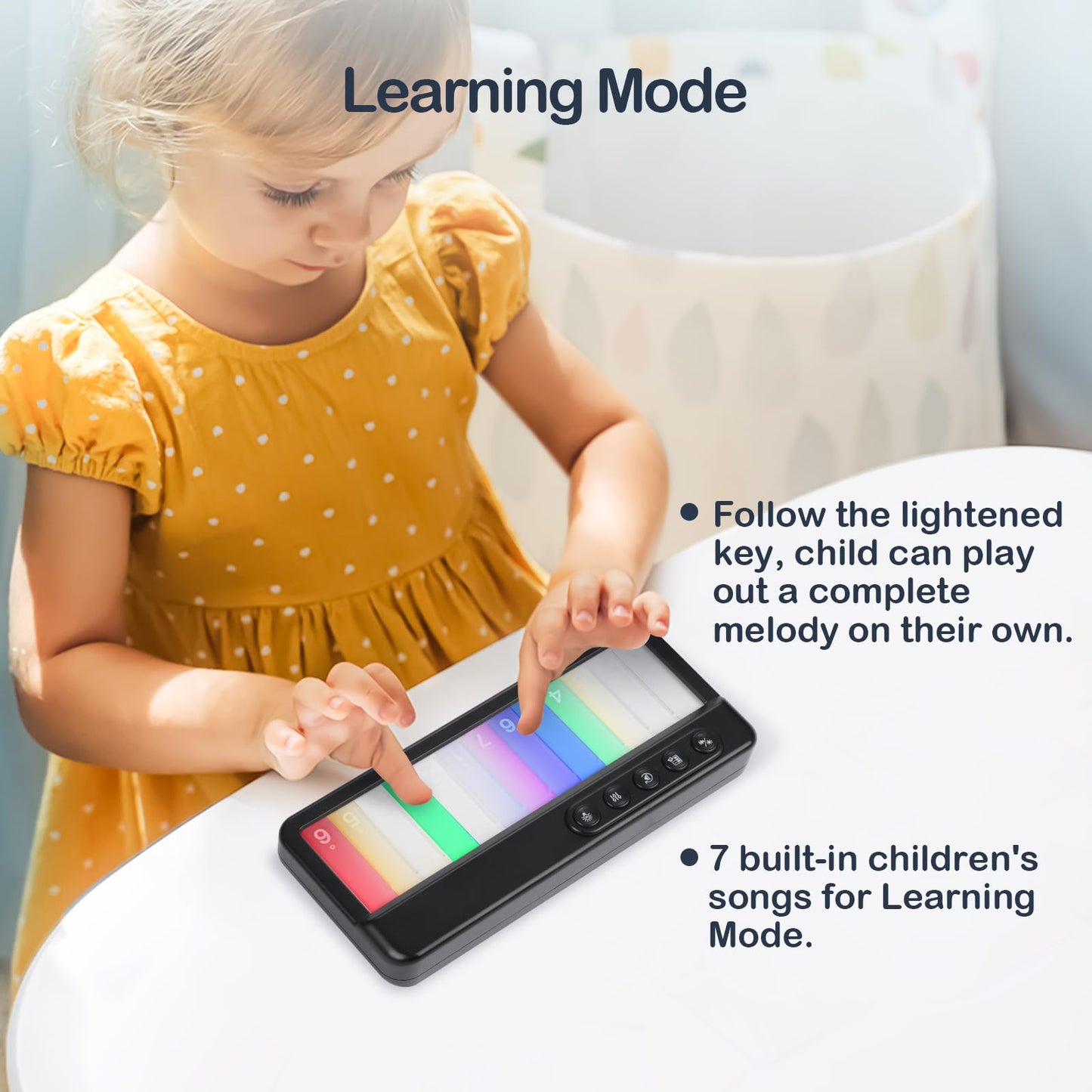 Foki Toddlers Travel Toys, Light Up Mini Kids Keyboard Pocket Piano Preschool Learning Musical Small Toddler Music Kindergarten