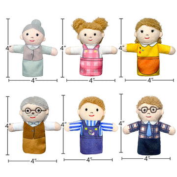 Finger Puppet Family Finger Puppet,6Pcs Cute Puppet Mini Plush Toys Teaching Show,Soft Puppet For Kids Family Members Role Playi