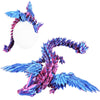 Sumland 3D Printed Dragon With Wings Flying,Crystal Wing Dragon Fidget Toys, Blue Purple