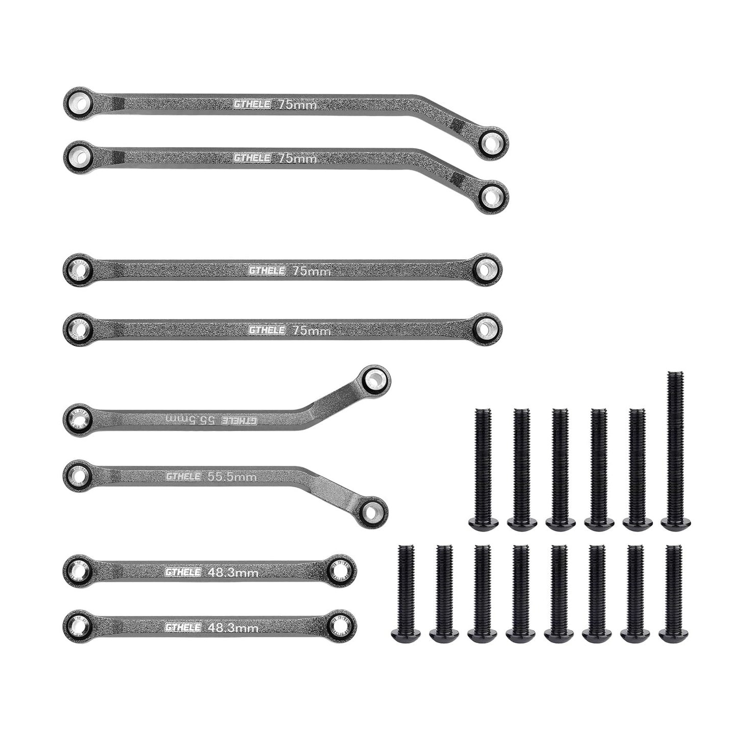 GTHELE High Clearance 4 Links Set Aluminum Linkage for Traxxas 1/18 TRX4M K10 F-150 Upgrade Parts RC Crawler Car (Titanium)