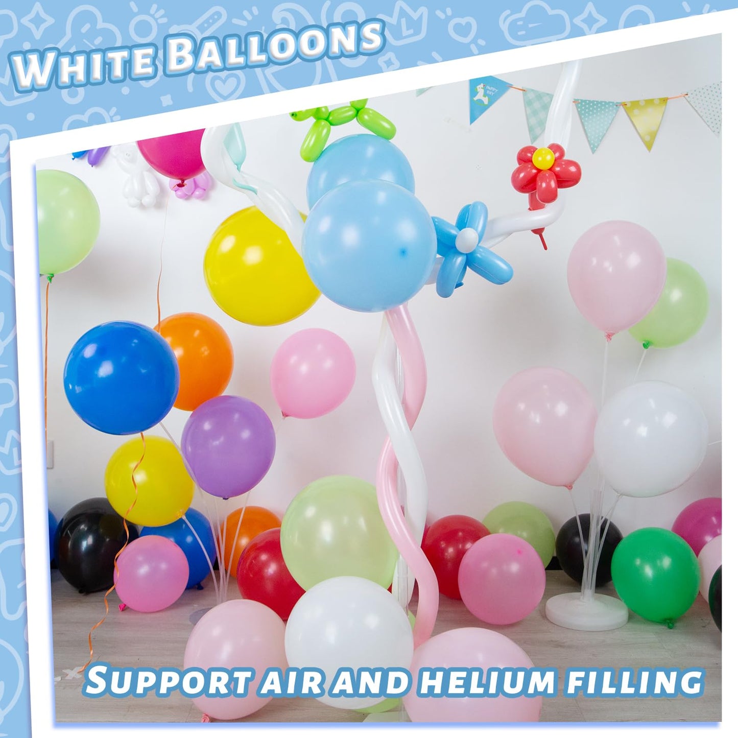 Lovestown 110Pcs Light Pink Latex Balloons, 12 Inch Pastel Pink Helium Balloons Party Balloons Arch With Ribbon For Engagement Birthday Baby Shower Wedding Gender Reveal Party Decorations