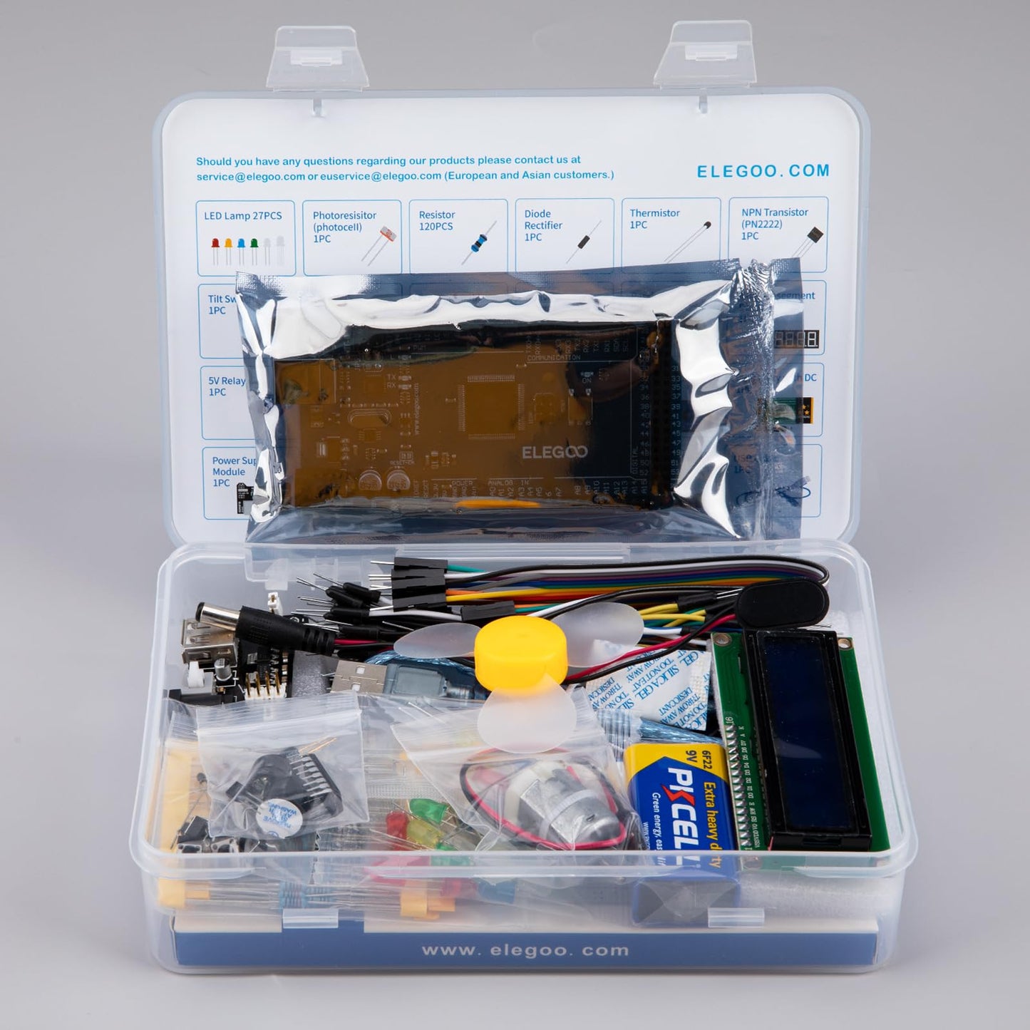 Elegoo Mega R3 2560 Project Starter Kit Compatible With Arduino Ide Mega - Including 16 Tutorials Cd