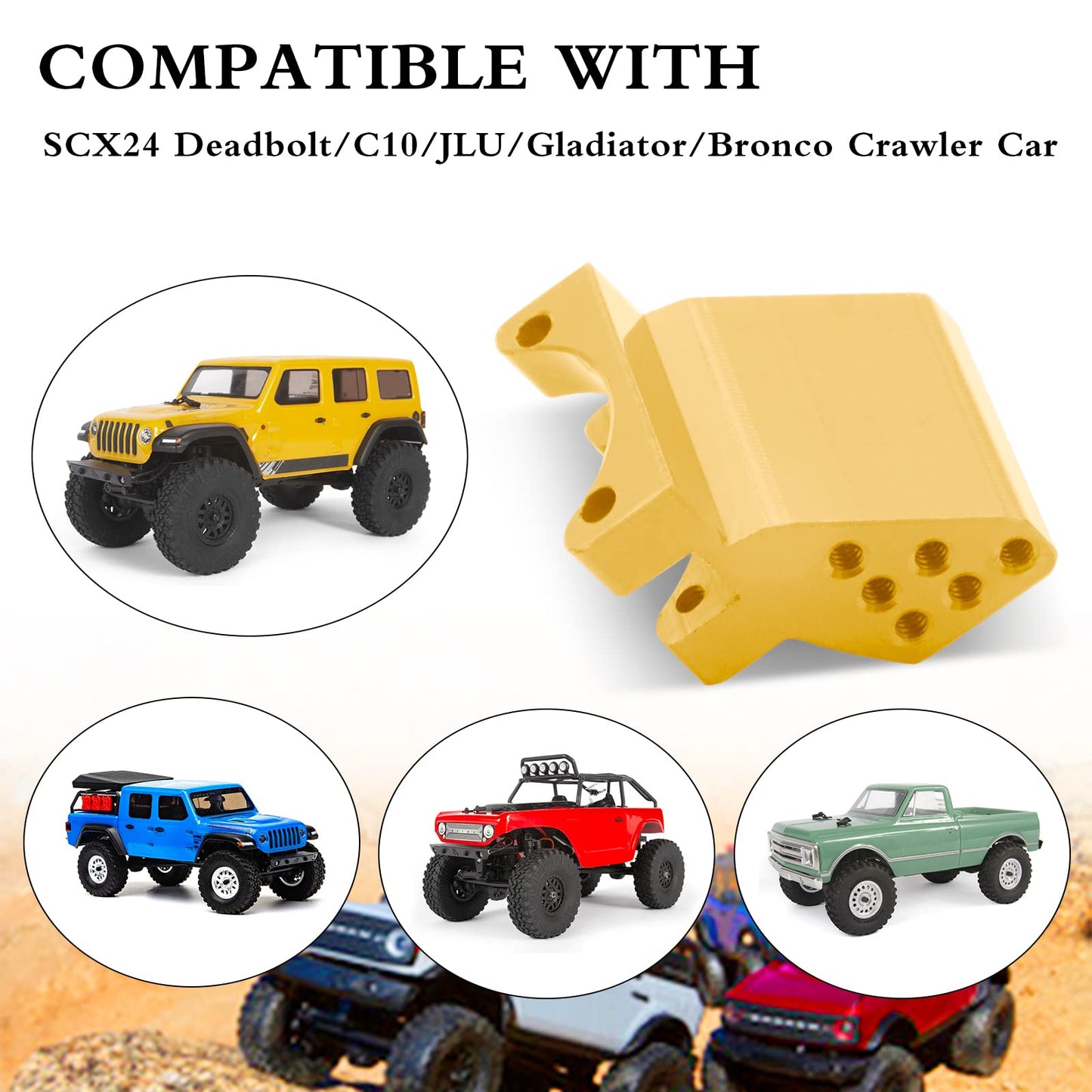 OGRC Adjustable Height Rear Axle Truss Upper Link Mount Brass Link Bracket for Axial SCX24 C10 JLU Gladiator Bronco Upgrade Part