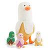 PEACH CAT Banana Duck Plush Set - 19.7 Mommy Duck with 3 Cute Babies, 4-Piece Stuffed Animal Toy Gift for Kids, Family Fun