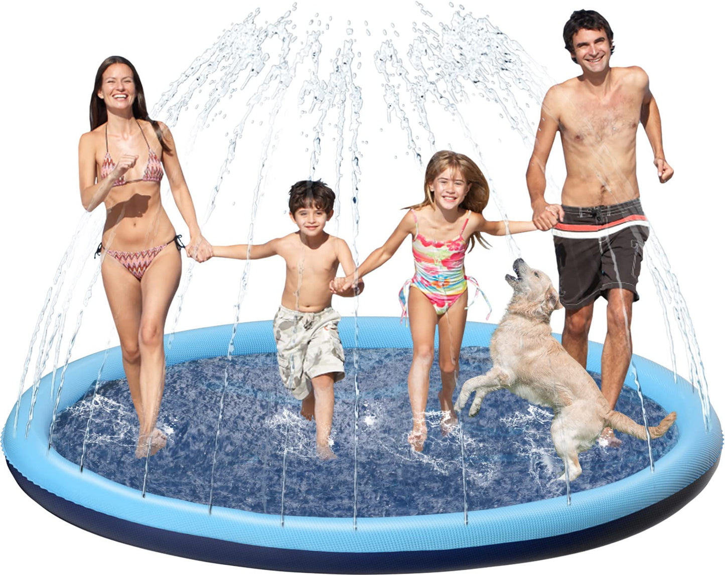 Kids Dog Splash Pad Sprinkler - Jasonwell Non Slip Dog Sprinkler Pad Splash Pool Puppy Dog Pool Summer Outdoor Water Toys Backyard Durable Splash Pad For Toddlers Kids Small Medium Large Dogs Pets