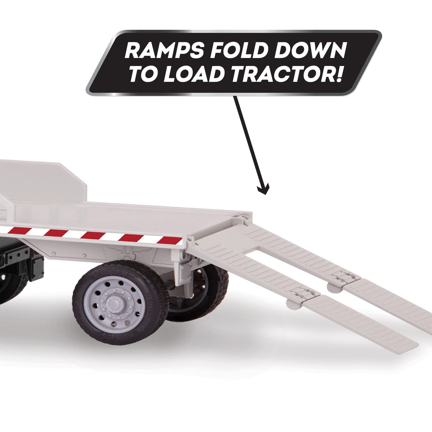 Driven by Battat - Micro Flatbed Truck - Toy Truck with Trailer & Miniature Toy Tractor For Kids Aged 3+ (2Pc)