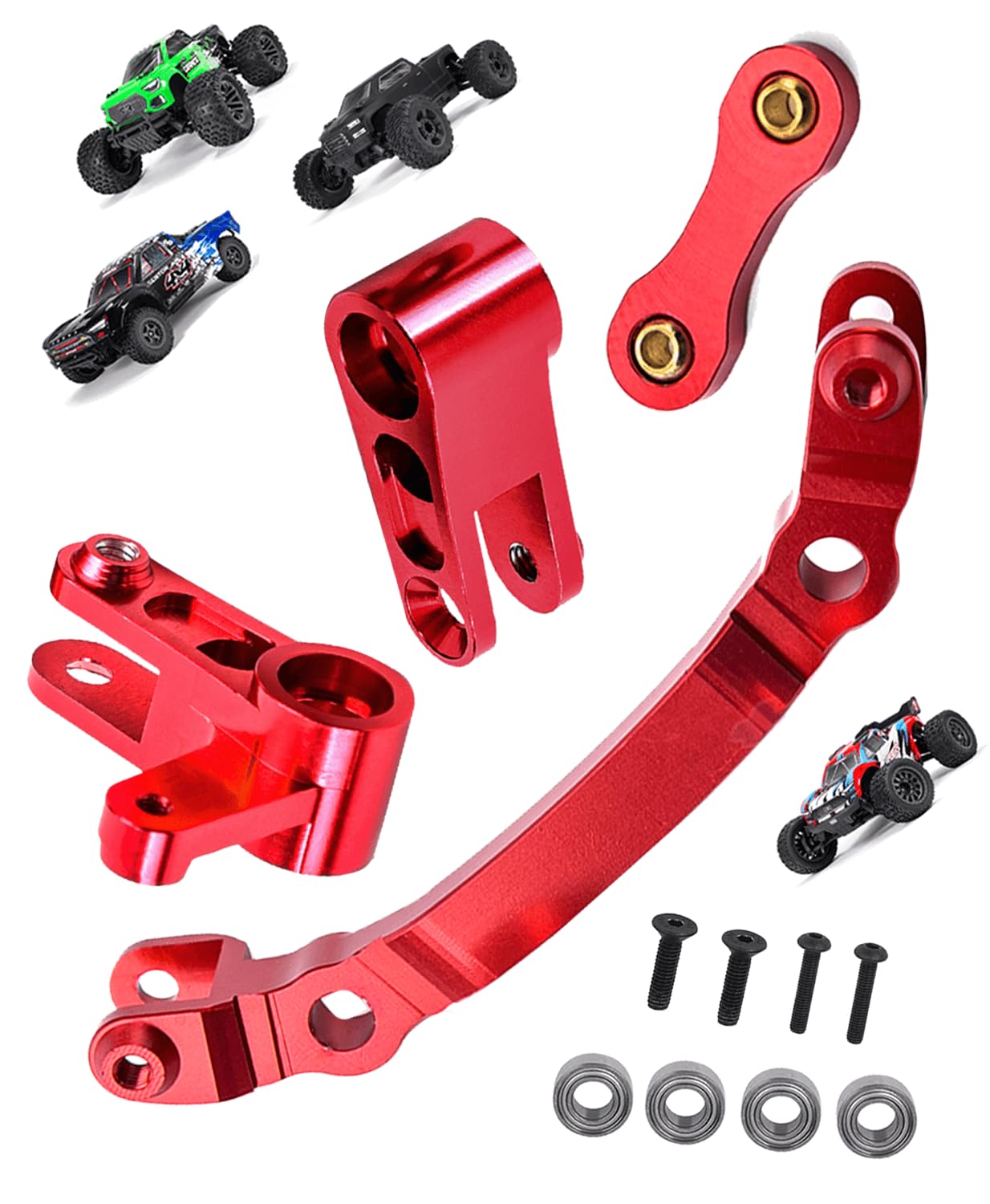 Rcarmumb Steering Set Upgrades Part for 1/10 Arrma Granite/Senton/Typhon 4X4 3S BLX & Mega 550,Big Rock 4X4,Outcast/Kraton 4x4 4