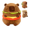 Lvqing Cute Capybar Stuffed Animals With Wearable Toast Headsetwear Capybar, Gifts For Kids (8 In Hamburger Capybar)