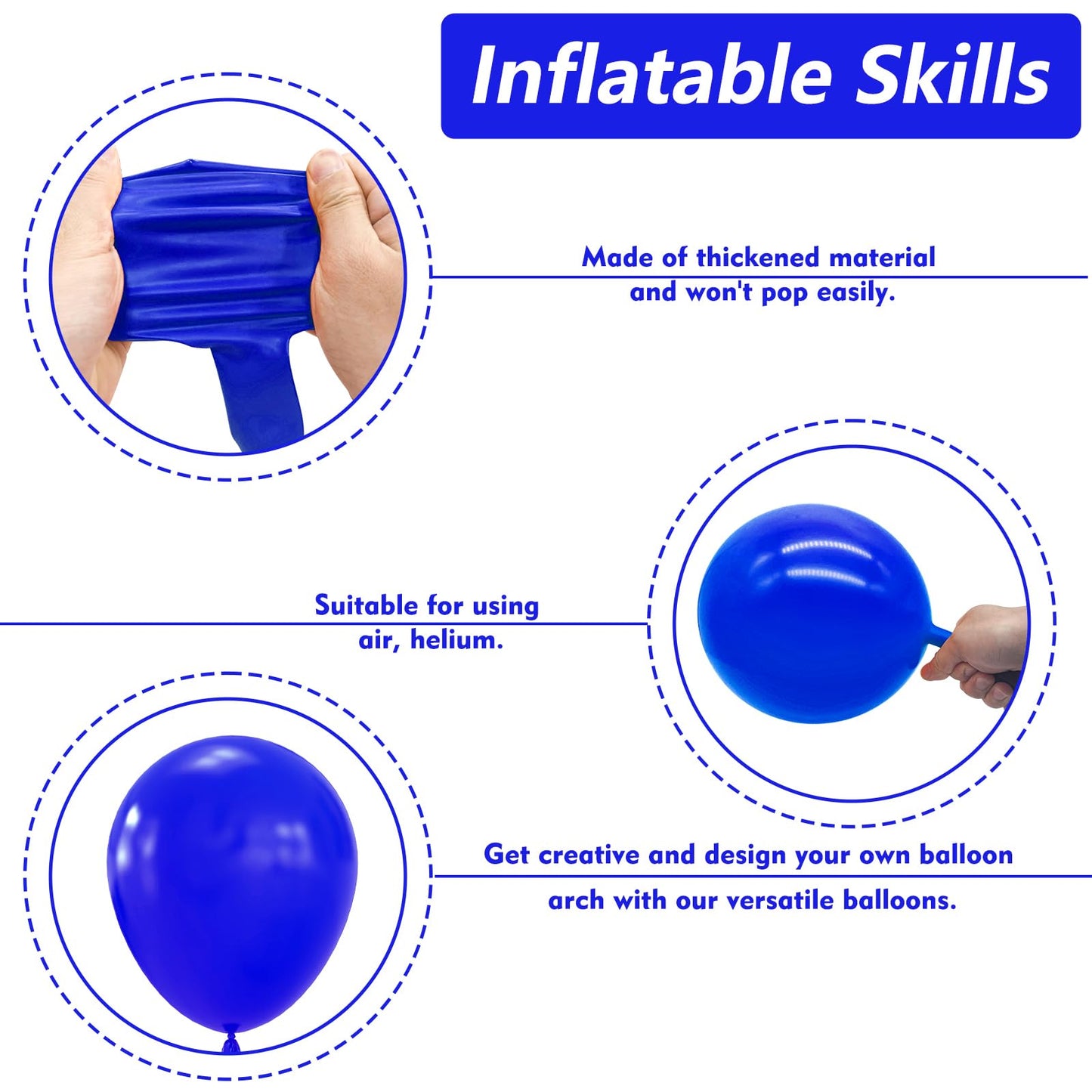 Nisocy Royal Blue Latex Balloon Arch Garland Kit, 102Pcs 18In 12In 10In 5In For Baby Shower Graduation Birthday 4Th Of July Inde