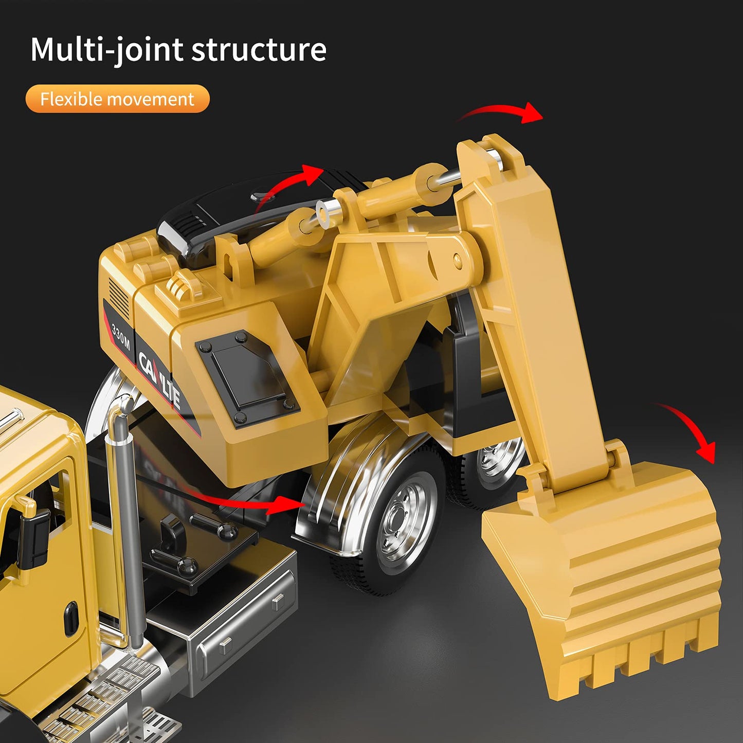 TEMI 3 Pack of Diecast Engineering Construction Vehicles, Dump Truck, Digger, Mixer Truck, 1/50 Scale Metal Collectible Model Ca