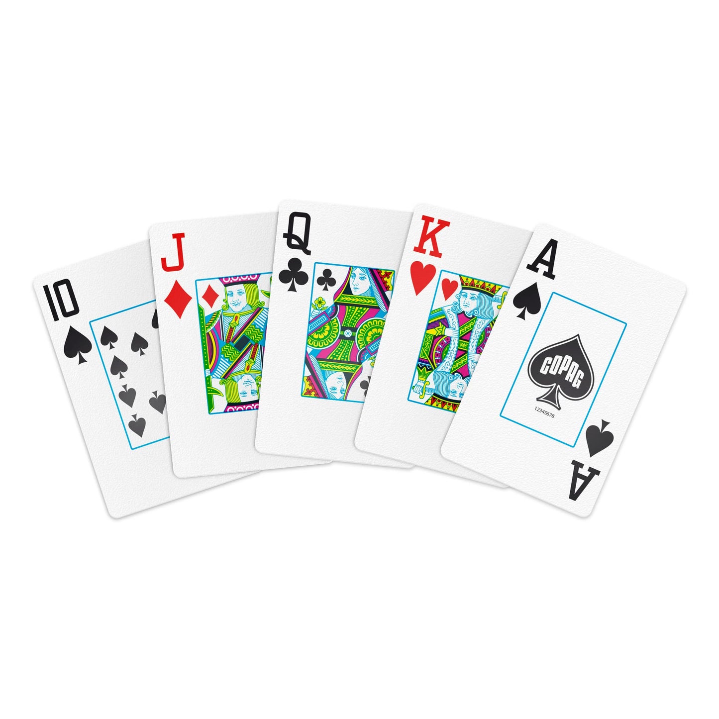 Copag 1546 Design 100% Plastic Playing Cards, Bridge Size (Narrow) Green/Burgundy (Jumbo Index, 6 Sets)