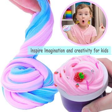 Butter Slime Kit Two-Toned 11 Packed Fidget Toy, Educational Slime Toys, Birthday Gifts Prize Party Favors For Girl Boys Kids 6