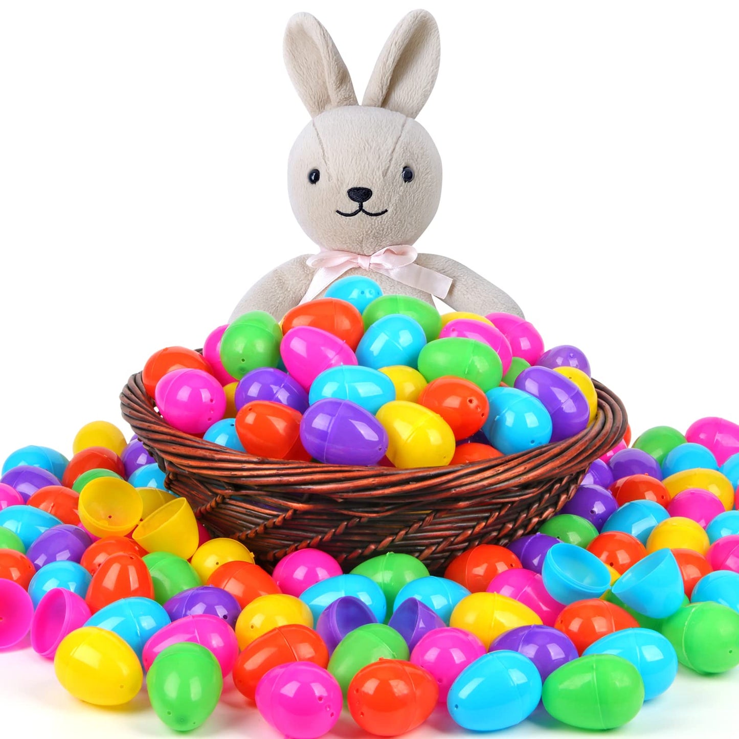 Gaboss 300 Count Plastic Easter Eggs, 2.4 Fillable Eggs For Hunt, Basket Stuffers Fillers, Theme Party Favor Decoration, Classro