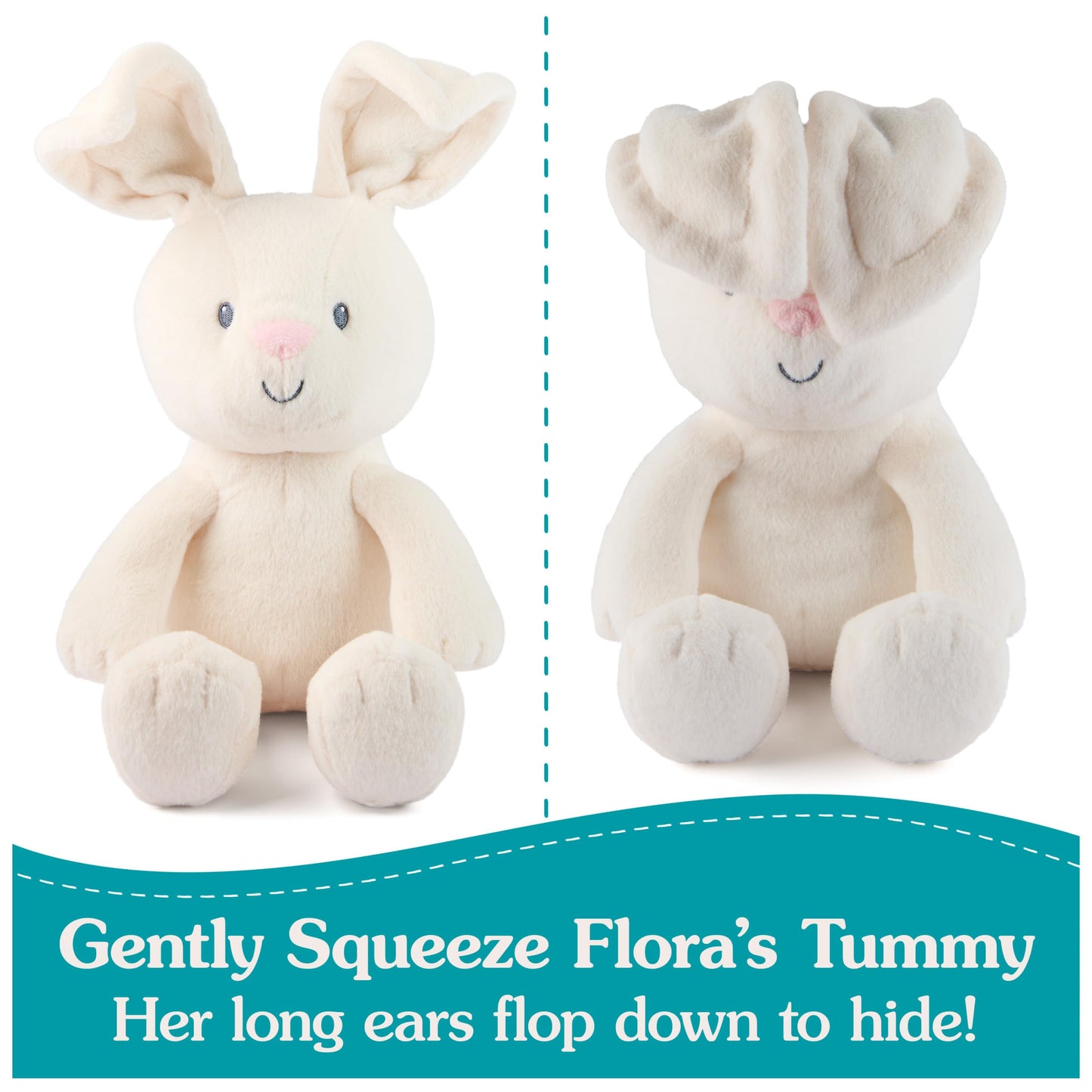 Gund Baby Peek-A-Boo Flora Bunny Plush, Bunny Rabbit Stuffed Animal, Baby Toy For Ages 0 And Up, Cream, 7'' (Batteries Not Requi