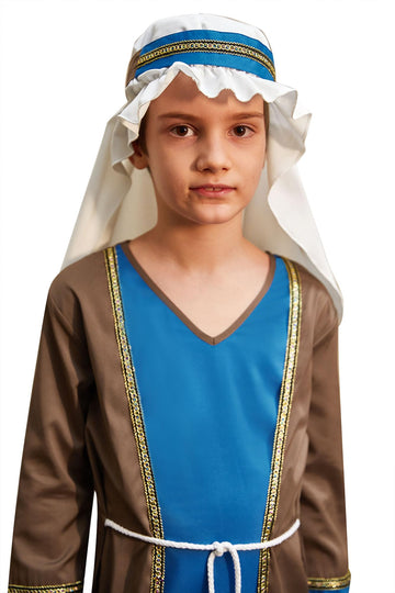 Besserbay Christmas Little Boy'S Joseph Shepherd Elder Party Outfit Biblical Robe With White Headpiece 6 Years