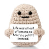 Draupnir Positive Potato, 3 Inch Mini Funny Knitted Wool Potato Toy With Positive Card,Cute Creative Positive Life Doll Potato For Birthday Gift Encouragement Decoration Party