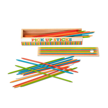 Melissa & Doug Wooden Pick-Up Sticks Tabletop Game with 41 Colorful Wooden Pieces in Wooden Storage Box