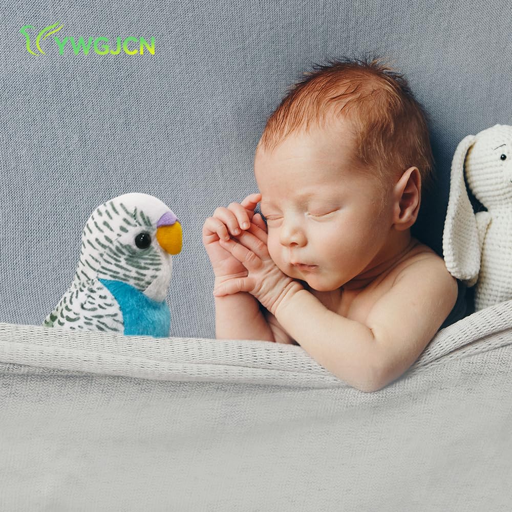 Wqy Groceryshop 1 Pcs Stuffed Parakeet Toy, 5.5 Inches, Budgerigar Plush Toy, Parakeet Soft Toy, Stuffed Bird For Kids, Blue