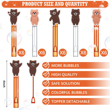 Foilswirl 30 Pcs Bubbles Party Favors for Boys Girls Mini Bubble Wands Tube Bulk Theme Bubble Maker Goodie Bags Stuffer School C