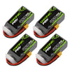 Ovonic 4S Lipo Battery 80C 450Mah 14.8V Lipo Battery With Xt30 Connector For Rc Fpv Racing Drone Quadcopter(4 Packs)