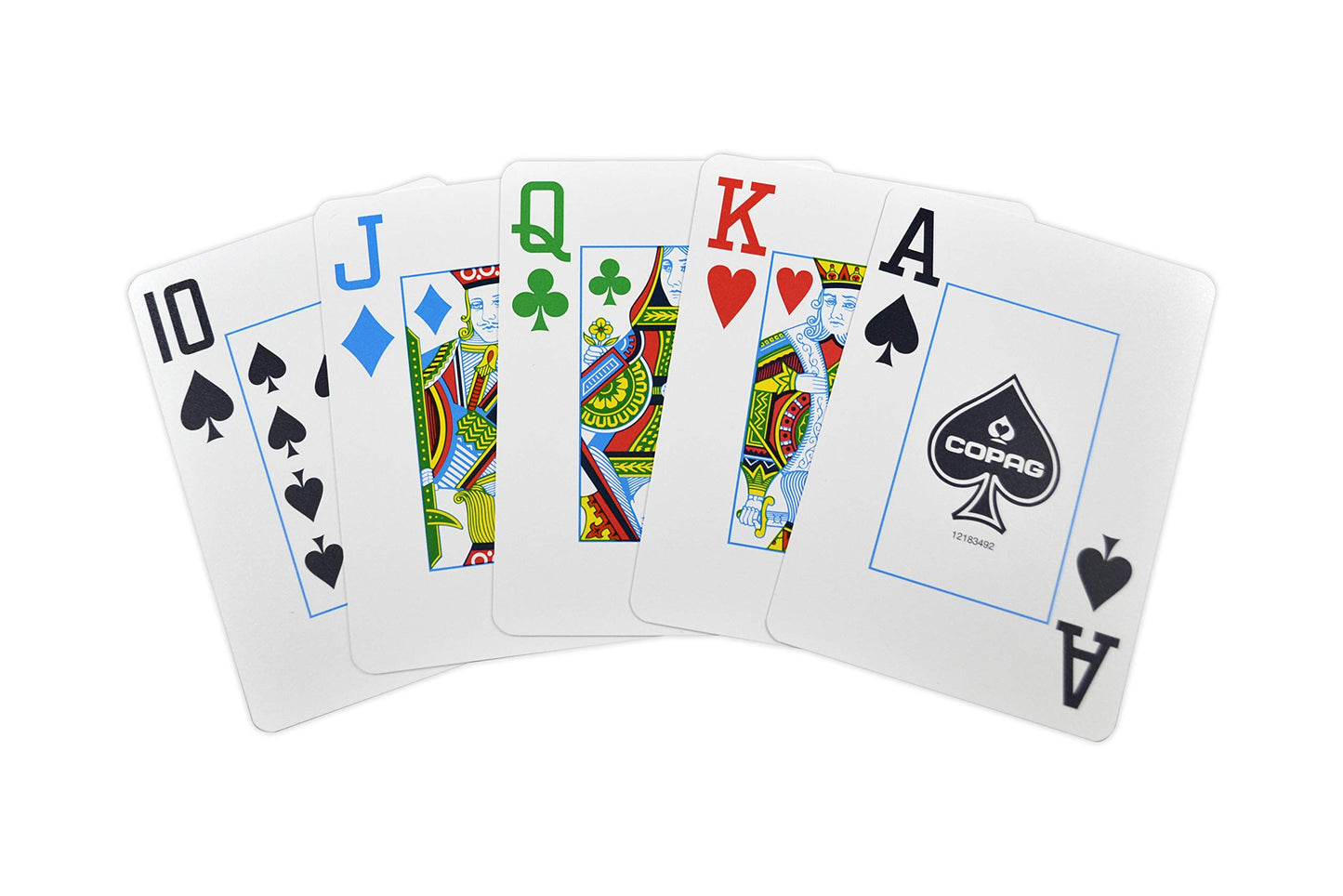 Copag 4-Color Legacy Design 100% Plastic Playing Cards, Bridge Size (Narrow) Jumbo Index Red/Blue Double Deck Set…