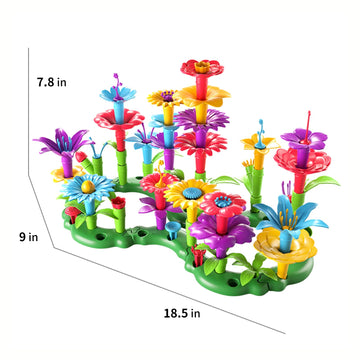 Temi Toddler Toys Birthday Gifts For 3 4 5 6 7 Year Old Girls Boys, 91 Pcs Flower Garden Building Toy Stem Educational Activity Preschool Toys For Kids Age 3-6